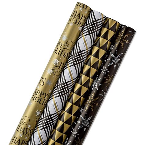 black gold christmas wrapping paper